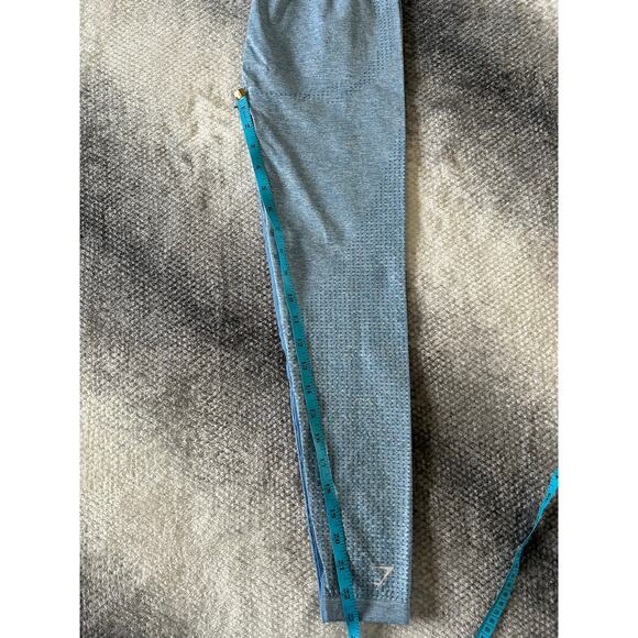 Gymshark Vital Seamless 2.0 Evening Blue Marl 7/8 Length Leggings Size Small - Picture 5 of 10